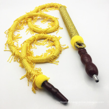 Yellow Whip Design Wooden Hookah Shisha Narghile Hose Pipe (ES-HH-007)